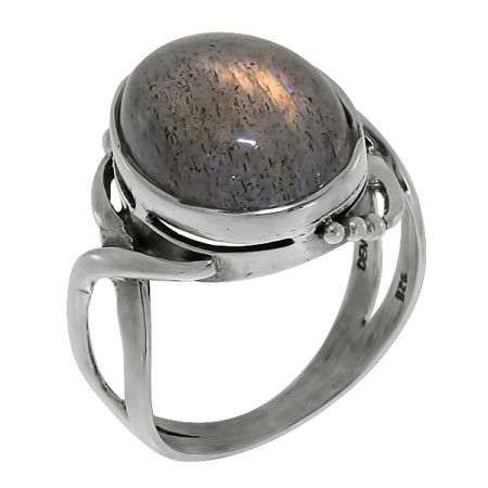 Кольцо серебряное с лабрадором